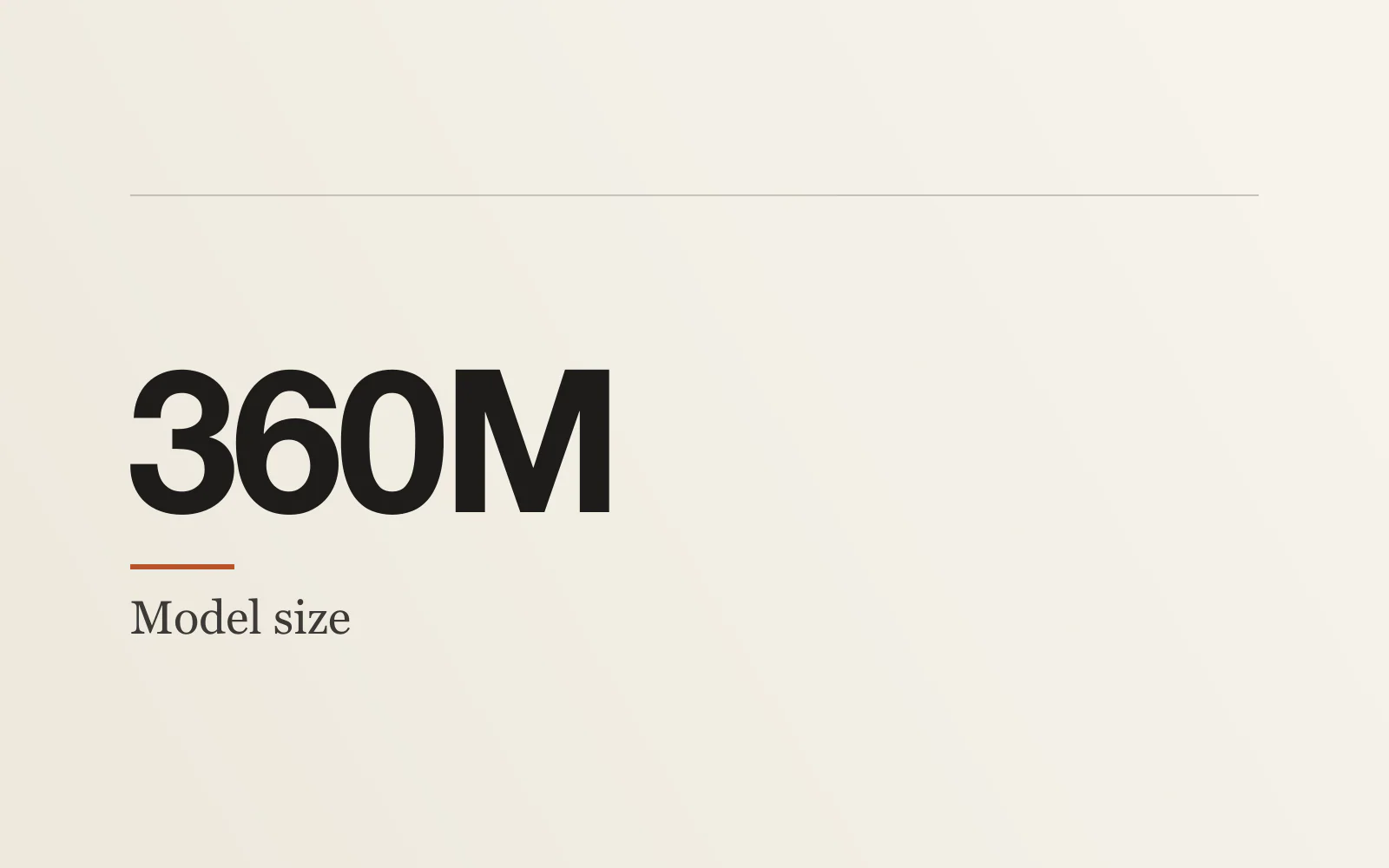 Figure card: 360M, Model size.