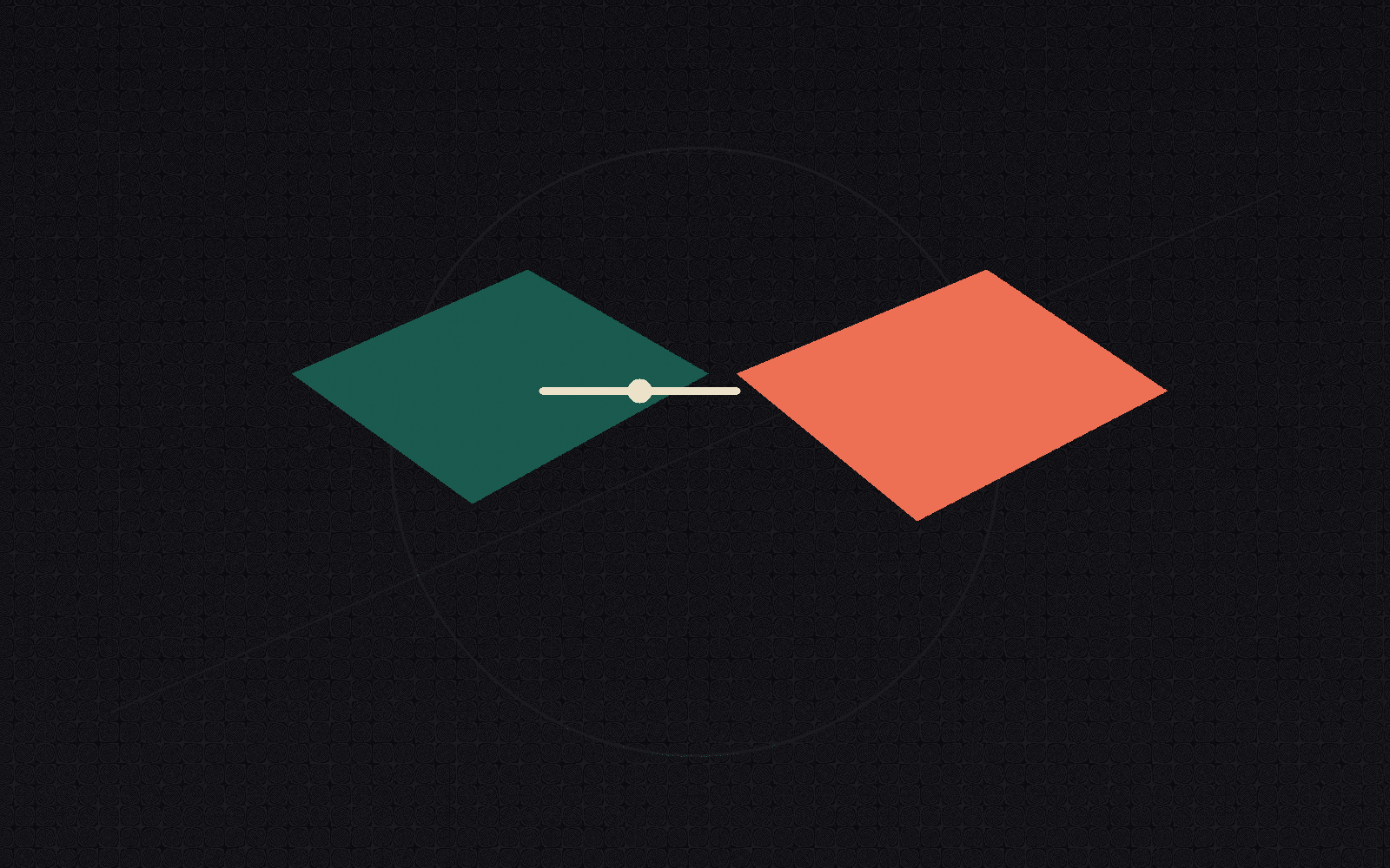 AI coding agents need behavioral evals, not vibes: two abstract geometric work tiles handing off a coral signal line on a dark background.